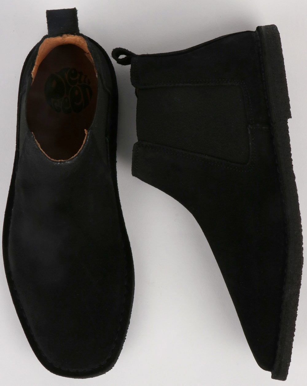 Pretty Green Chelsea Boots aus Wildleder in Schwarz