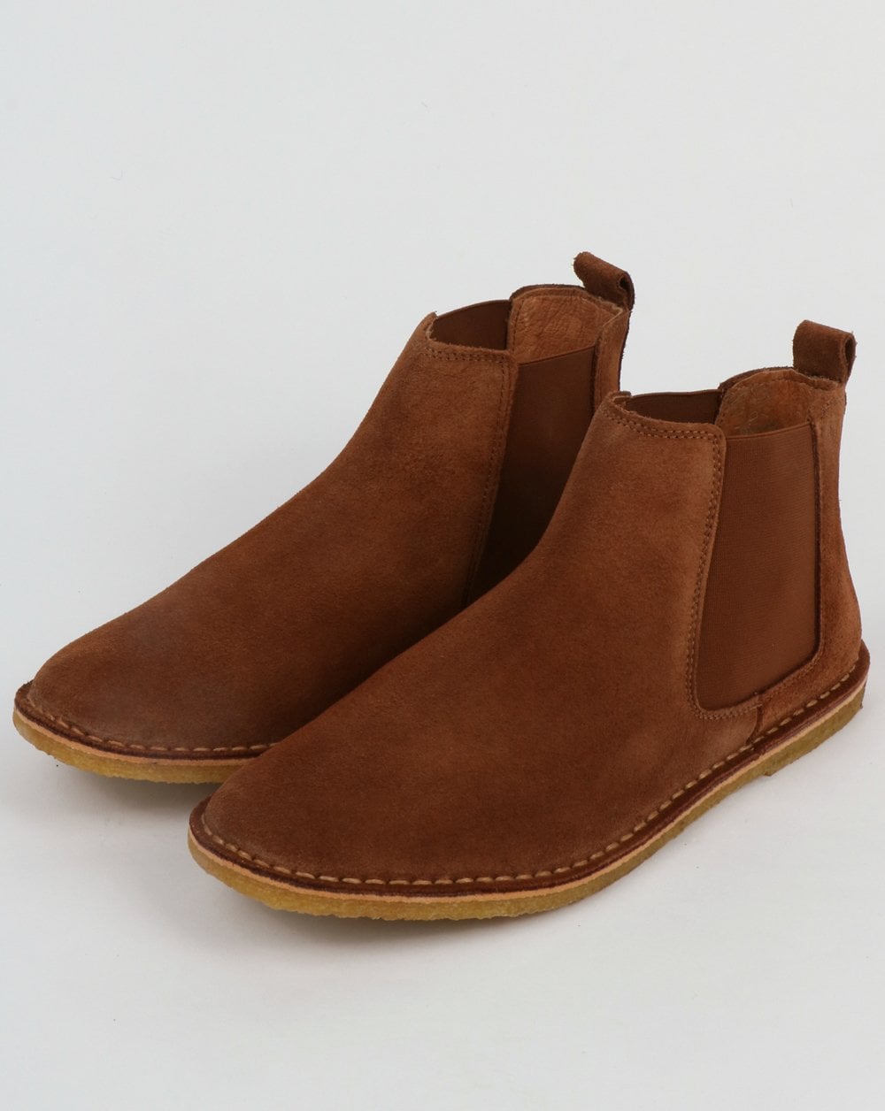 Pretty Green – Chelsea-Boots aus Wildleder in Dunkelbraun