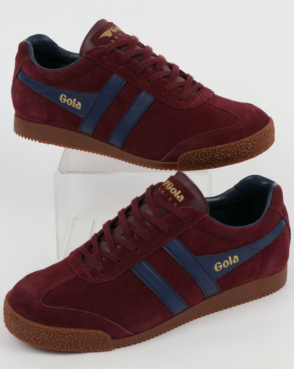 Gola Harrier Wildleder-Sneaker Burgunderrot/Marineblau