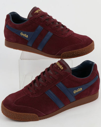 Gola Harrier Wildleder-Sneaker Burgunderrot/Marineblau