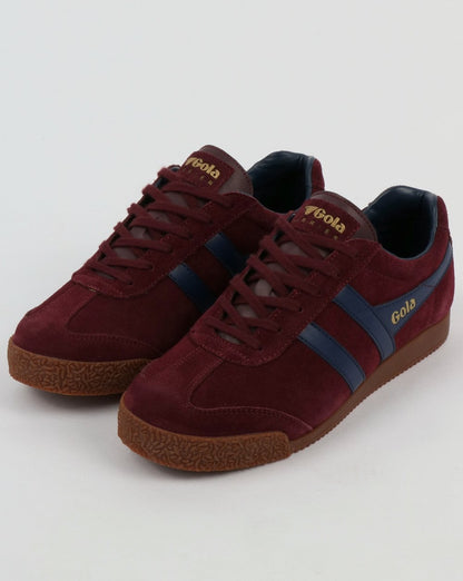 Gola Harrier Wildleder-Sneaker Burgunderrot/Marineblau
