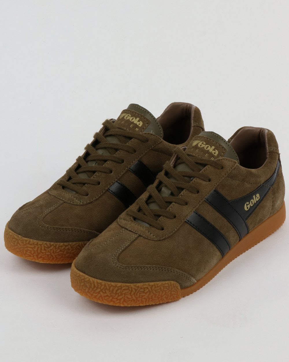 Gola Harrier Wildleder-Sneakers Khaki/Schwarz/Stein