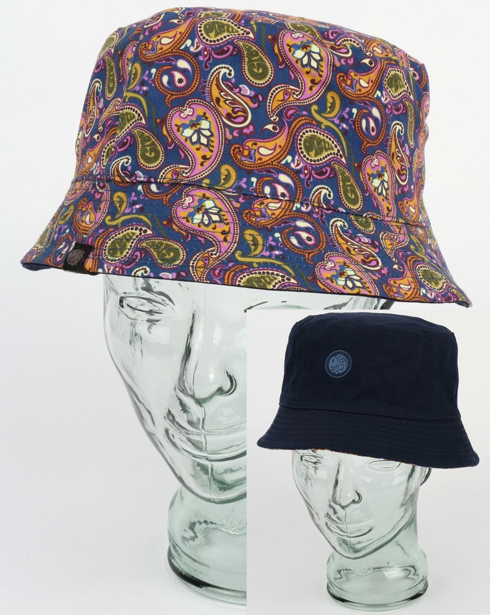 Hübscher grüner Astan Paisley Bucket Hat Vintage