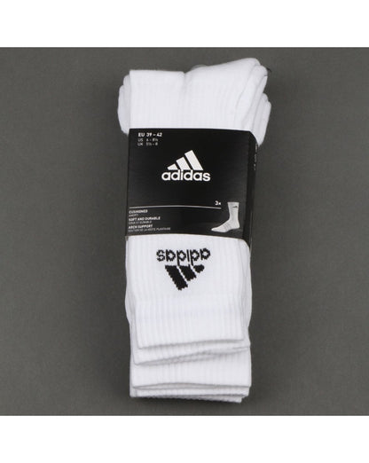 Adidas Originals 3er-Pack gestreifte Socken Weiß/Weiß/Schwarz