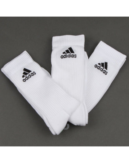 Adidas Originals 3er-Pack gestreifte Socken Weiß/Weiß/Schwarz