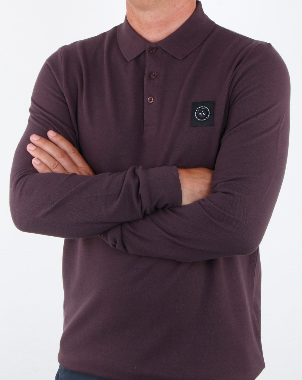 Marshall Artist Long Sleeve Polo Shirt Deep Plum