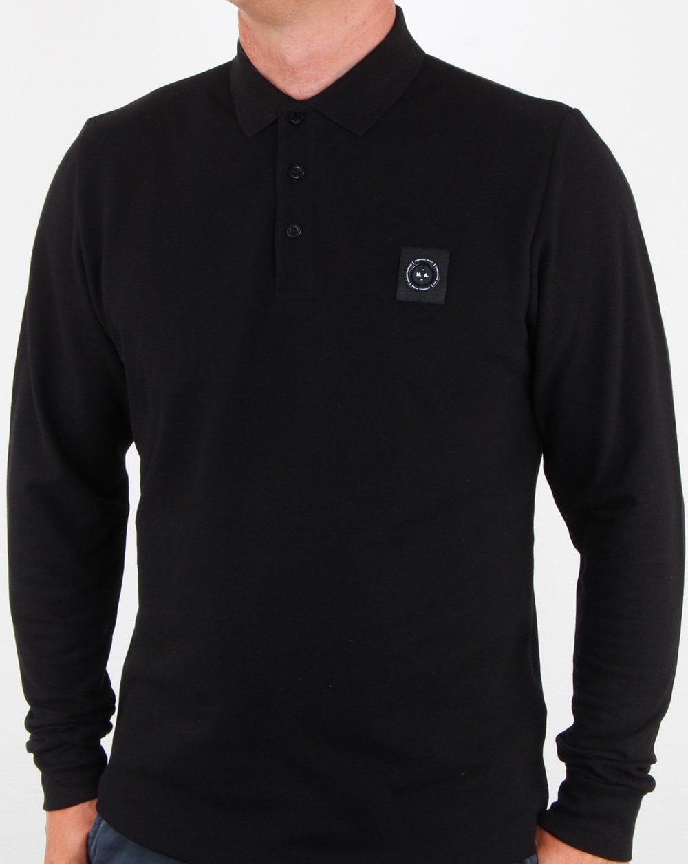 Marshall Artist Long Sleeve Siren Polo Shirt Black
