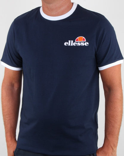 Ellesse Ringer T-Shirt Marineblau/Weiß