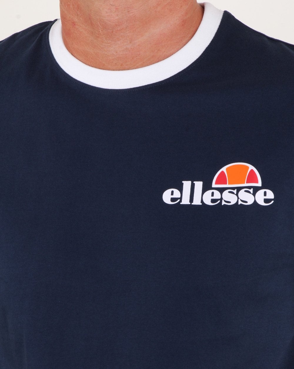 Ellesse Ringer T-Shirt Marineblau/Weiß