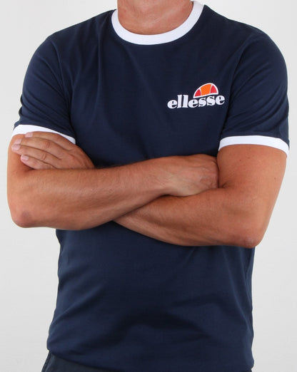 Ellesse Ringer T-Shirt Marineblau/Weiß