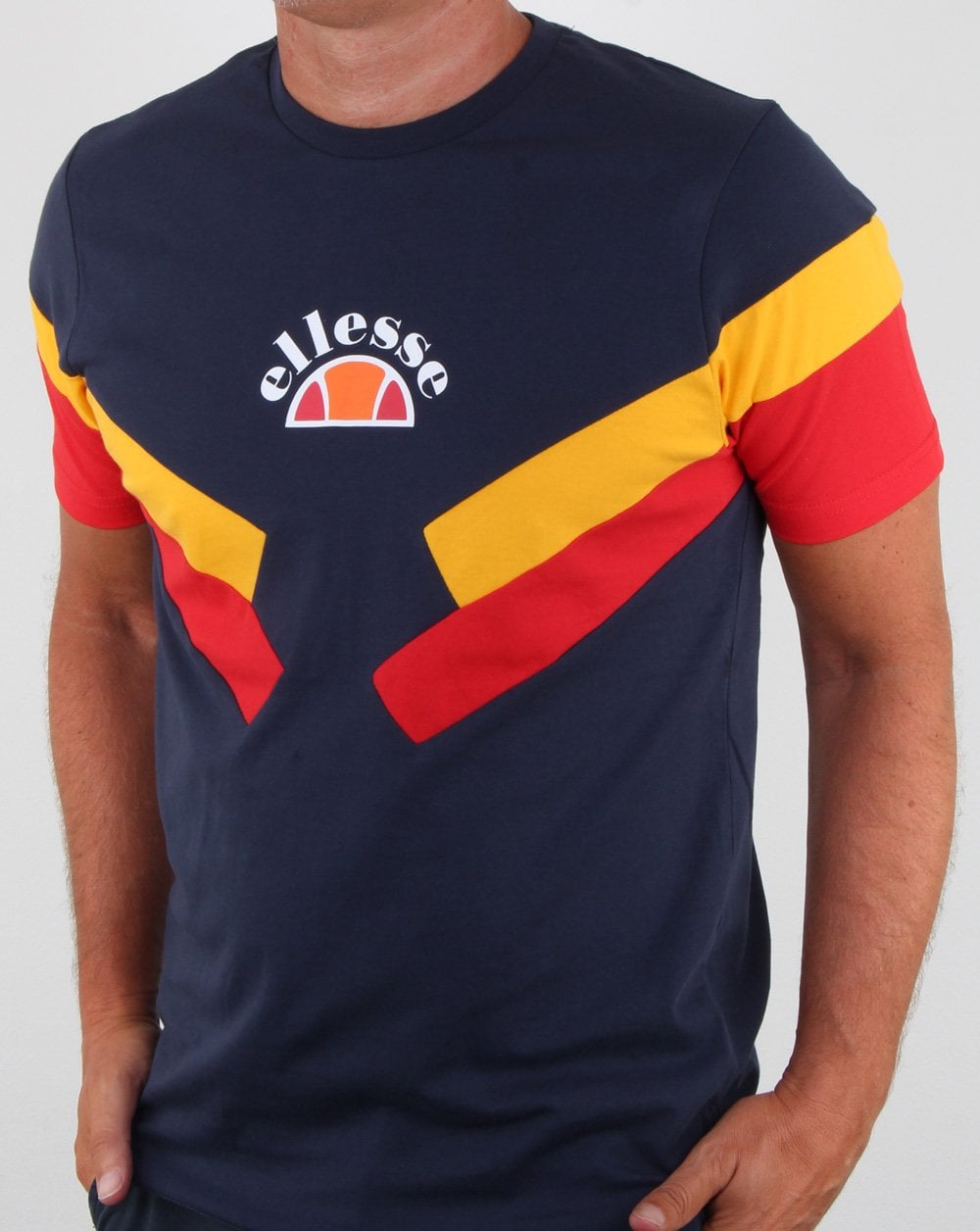 Ellesse Terria T-Shirt Marineblau/Zitrus/Rot