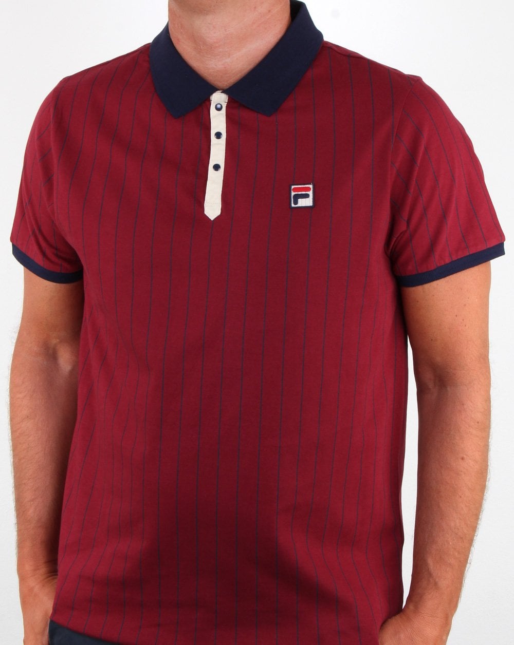 Fila Vintage Bb1 Poloshirt Tibetrot/Marineblau