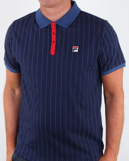 Fila Vintage Bb1 Poloshirt Marineblau/Rot