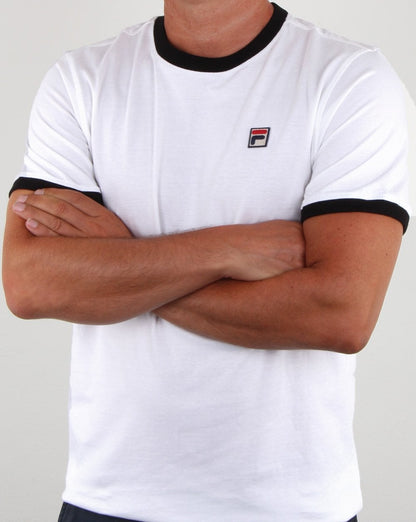 Fila Vintage Ringer T-Shirt Weiß/Schwarz