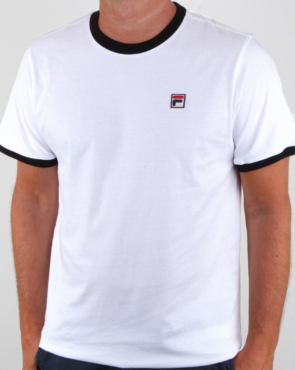 Fila Vintage Ringer T-Shirt Weiß/Schwarz