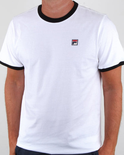 Fila Vintage Ringer T-Shirt Weiß/Schwarz