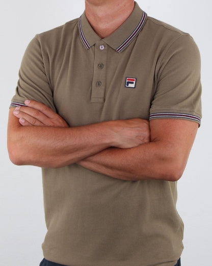 Fila Vintage Tipped Poloshirt Drygrass