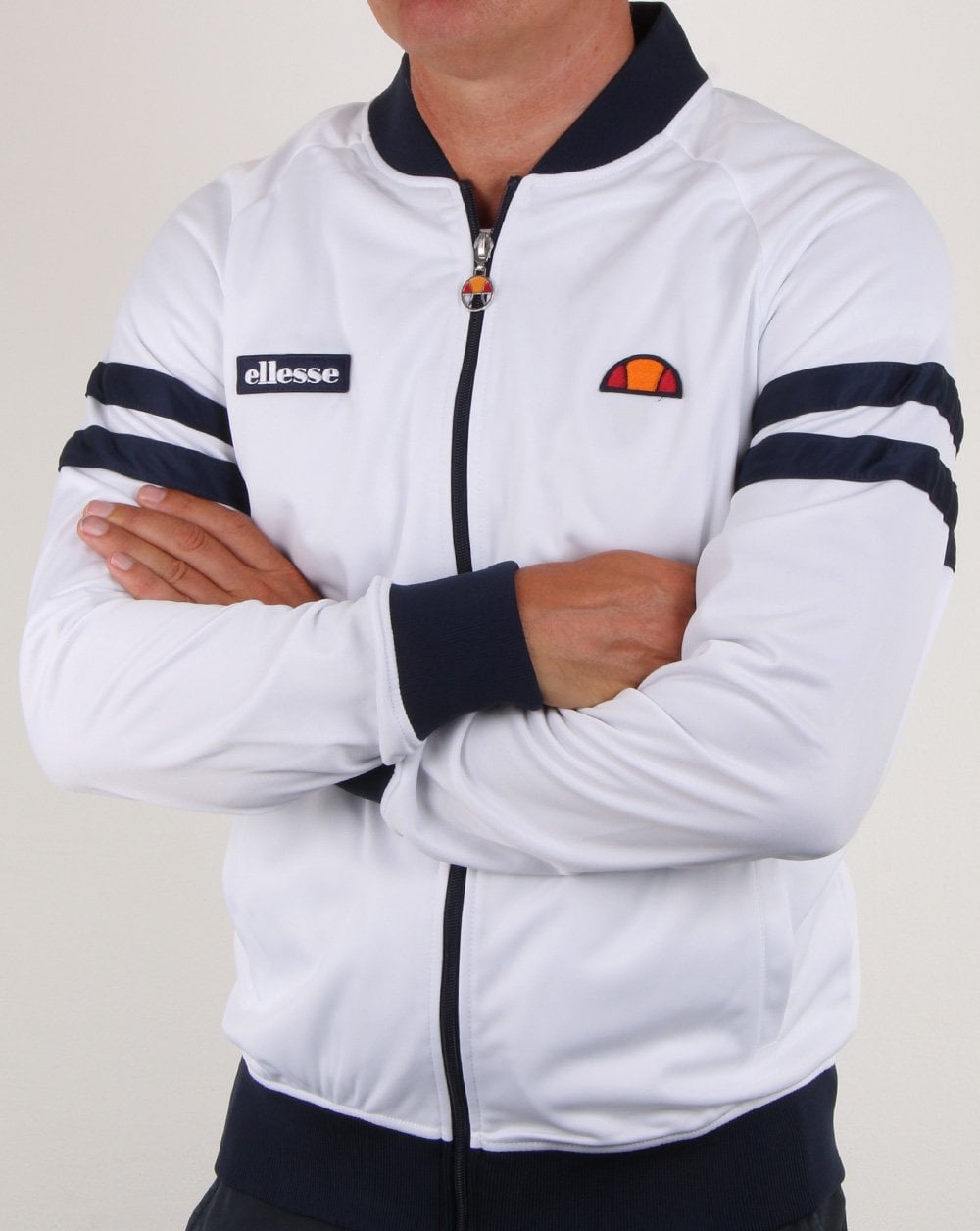 Ellesse – Romeo Trainingsjacke, Weiß/Marineblau