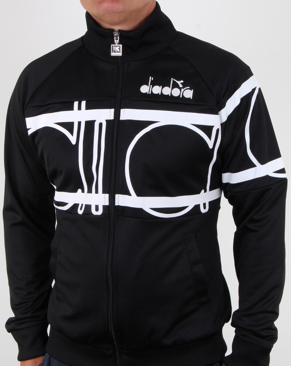 Diadora 80s Bold Jacke Schwarz/Weiß