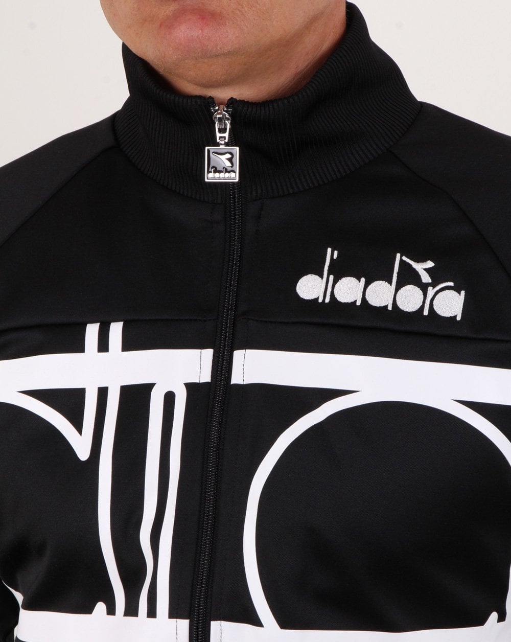 Diadora 80s Bold Jacke Schwarz/Weiß