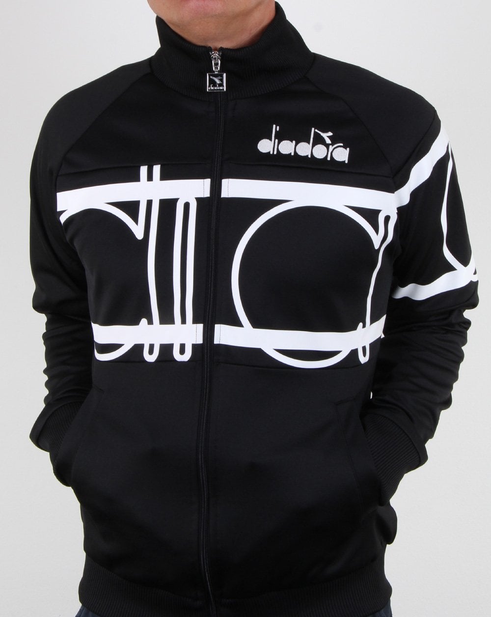 Diadora 80s Bold Jacke Schwarz/Weiß