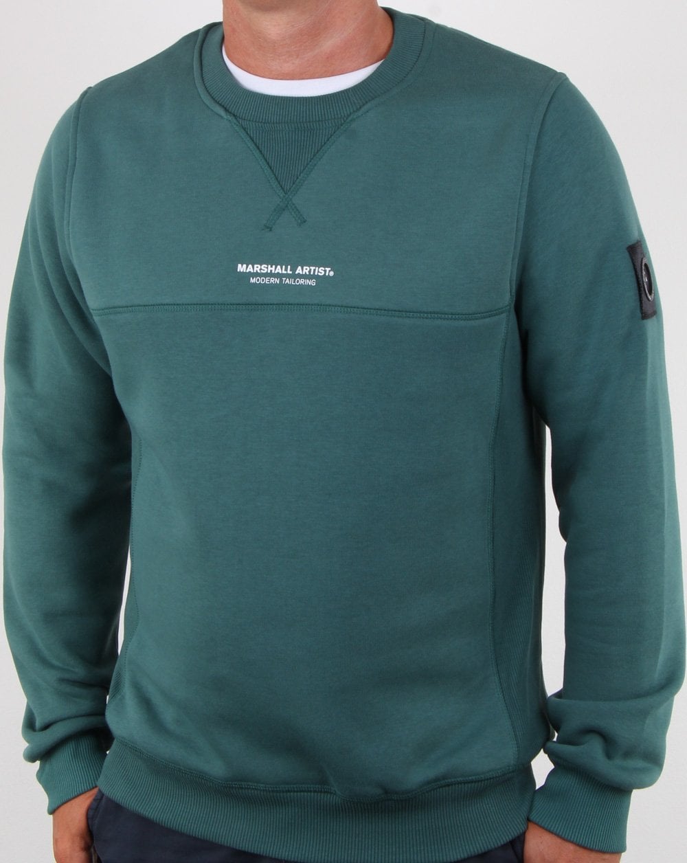 Marshall Artist – Garment Dyed – Sweatshirt mit Rundhalsausschnitt, Grün
