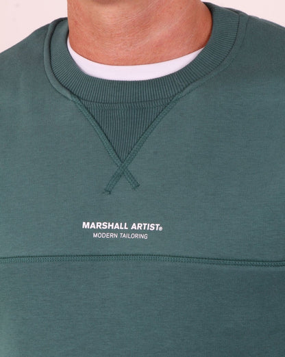 Marshall Artist – Garment Dyed – Sweatshirt mit Rundhalsausschnitt, Grün