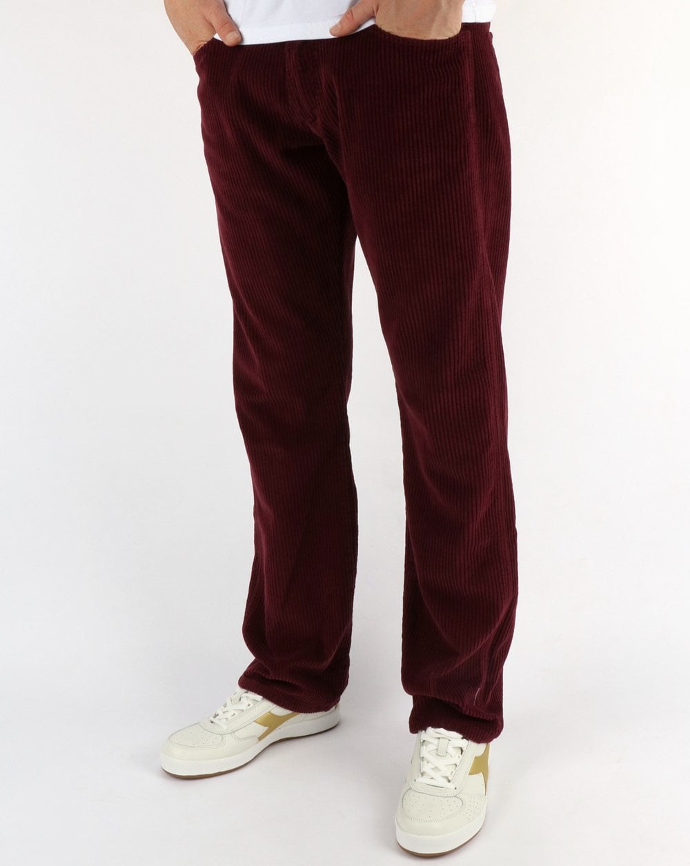 Lois Dallas Jumbo Straight Cordhose in Burgunderrot