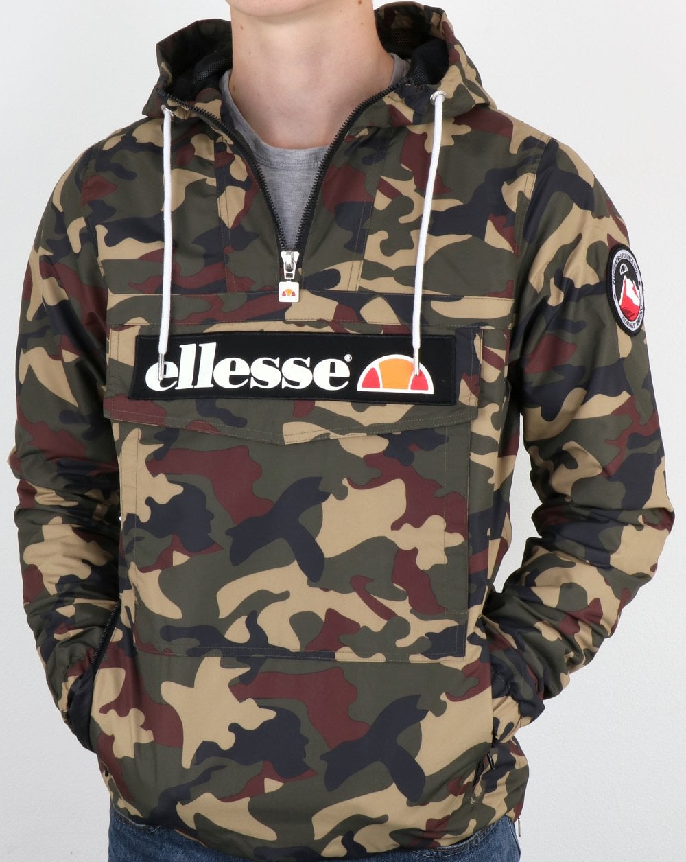 Ellesse Quarter Zip Overhead Jacket Camo