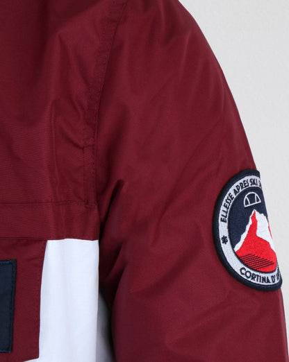 Ellesse Qtr Zip Dual Colour Jacke Burgunderrot-Weiß