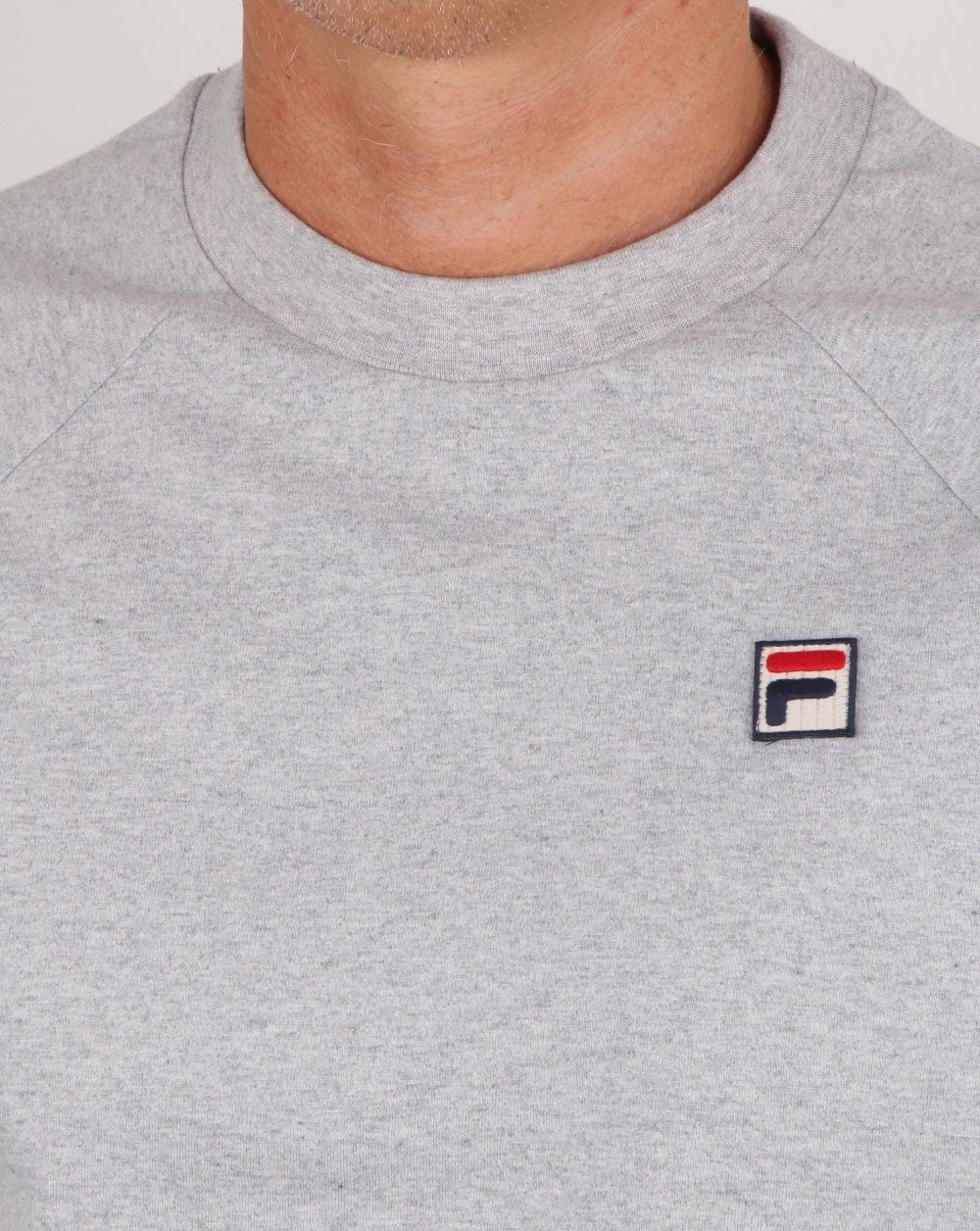Fila Vintage Long Sleeve T Shirt Light Grey Marl