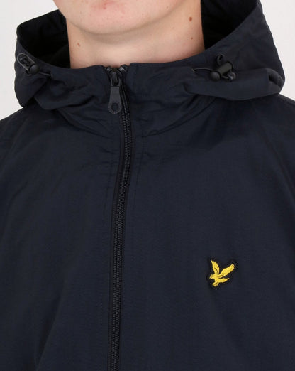 Lyle And Scott – Durchgehende Jacke mit Mikrofleece-Futter und Reißverschluss in Schwarz