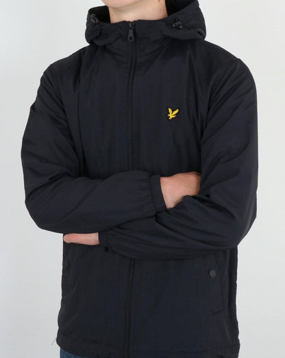 Lyle And Scott – Durchgehende Jacke mit Mikrofleece-Futter und Reißverschluss in Schwarz