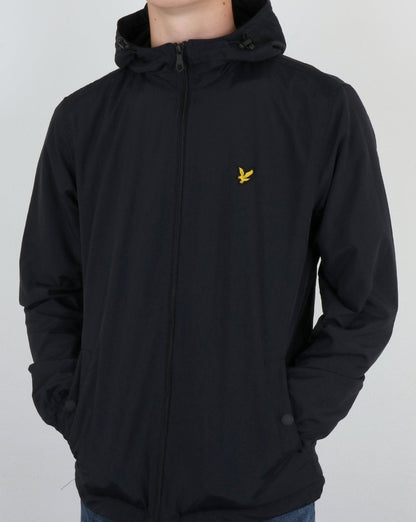 Lyle And Scott – Durchgehende Jacke mit Mikrofleece-Futter und Reißverschluss in Schwarz