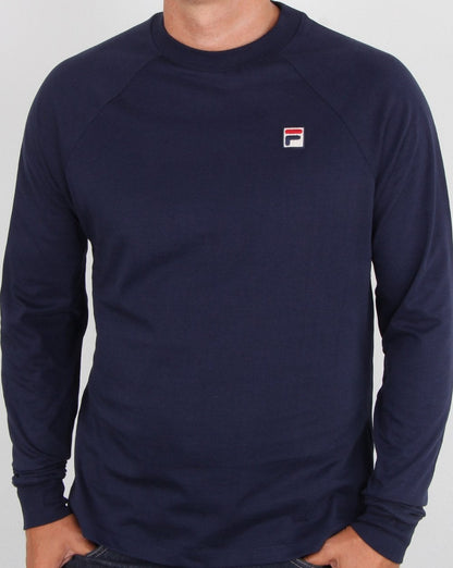 Fila Vintage Langarm-T-Shirt Marineblau
