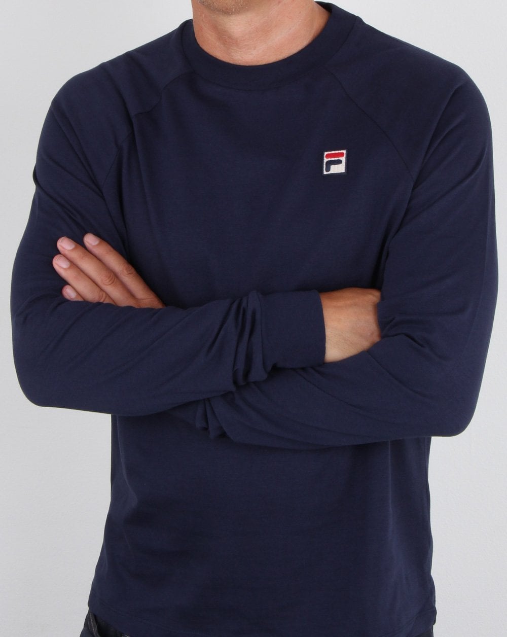 Fila Vintage Langarm-T-Shirt Marineblau