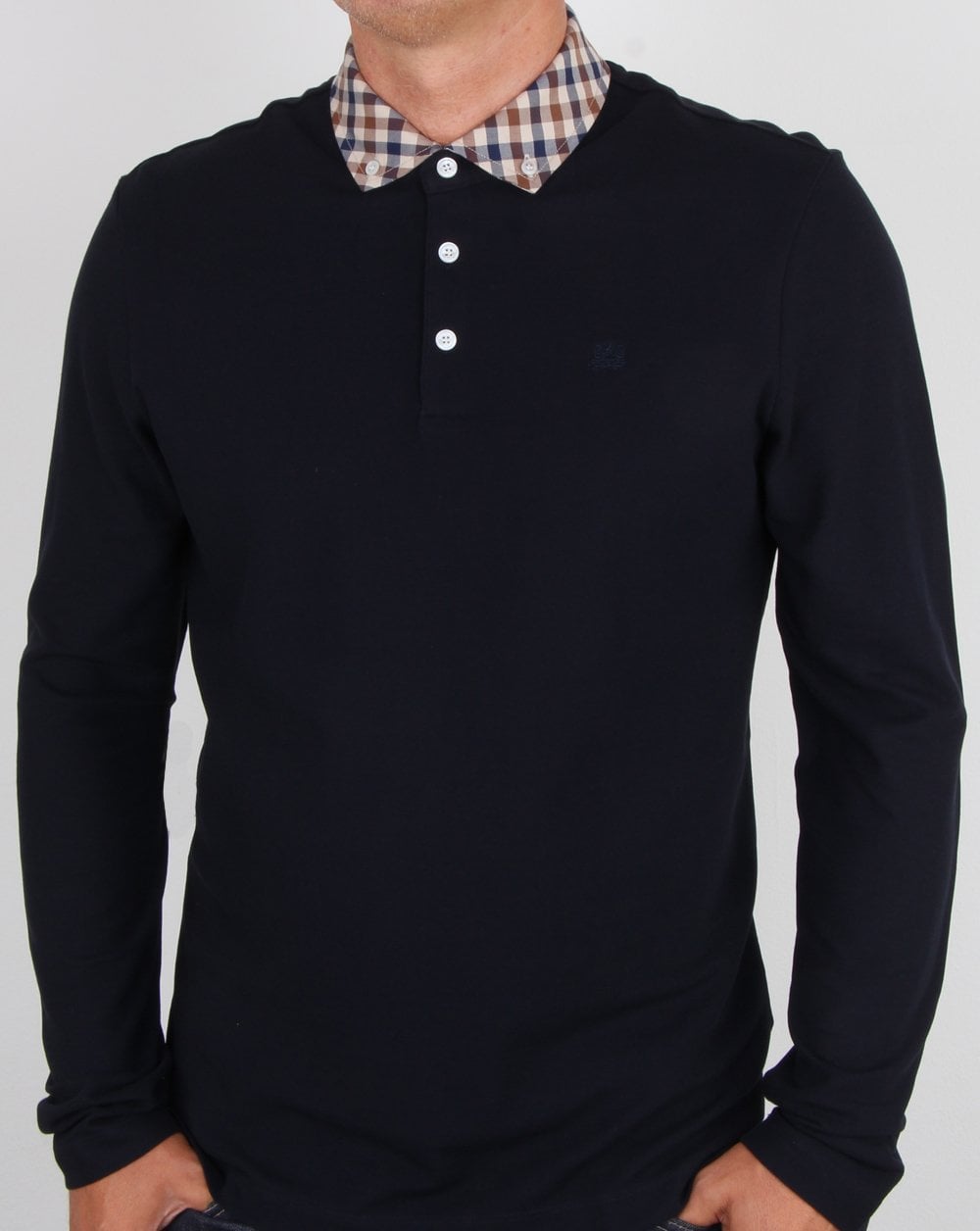 Aquascutum Coniston CC Collar Ls Polo Navy