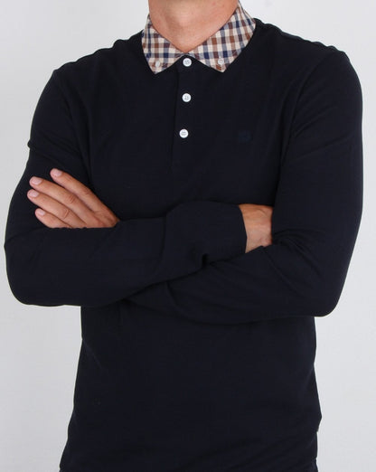 Aquascutum Coniston CC Collar Ls Polo Navy
