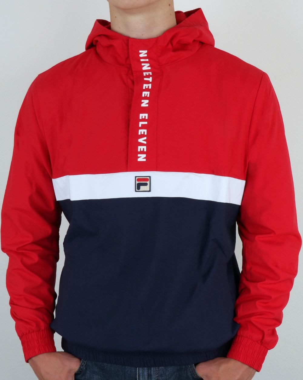 Fila Vintage 1911 Qtr Zip Jacke Rot/Marineblau/Weiß