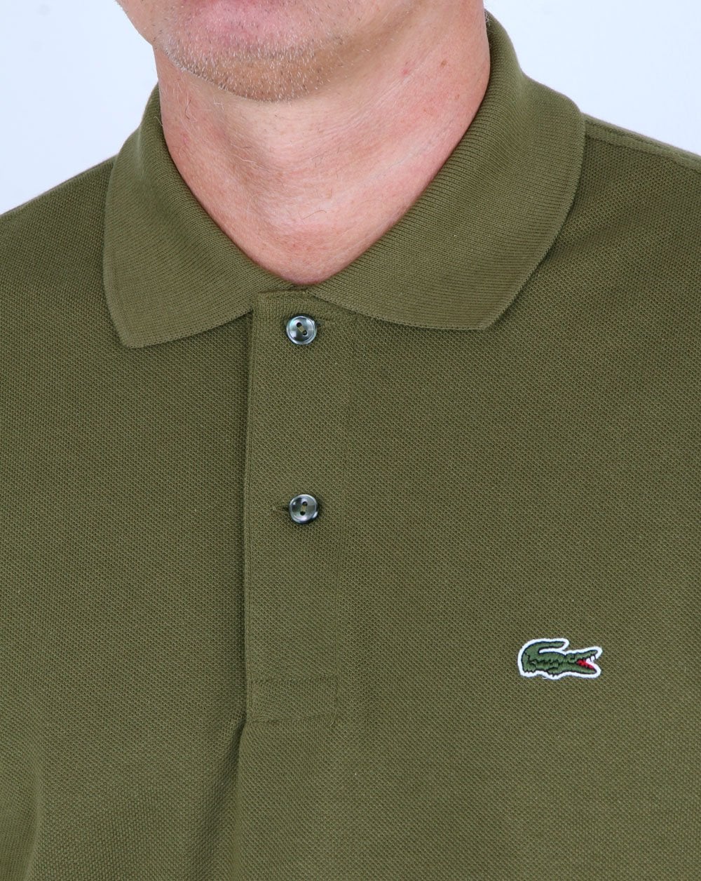 Lacoste Classic Two Button Polo Shirt Army