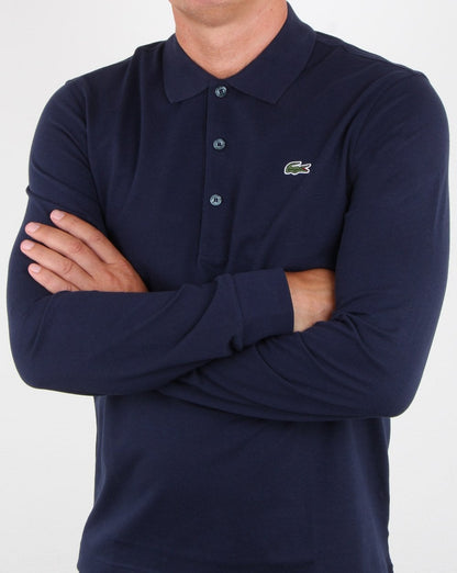 Lacoste Langarm-Poloshirt in Marineblau