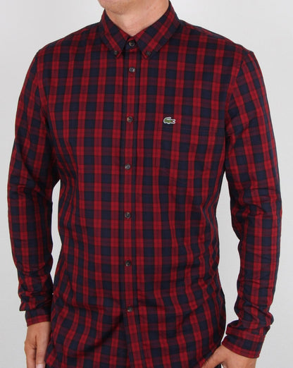 Lacoste Hemd Rot/Blau
