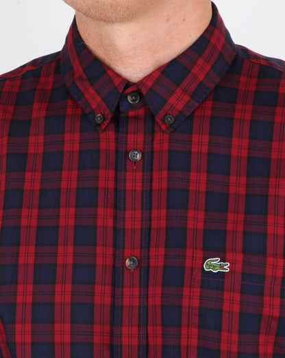 Lacoste Hemd Rot/Blau