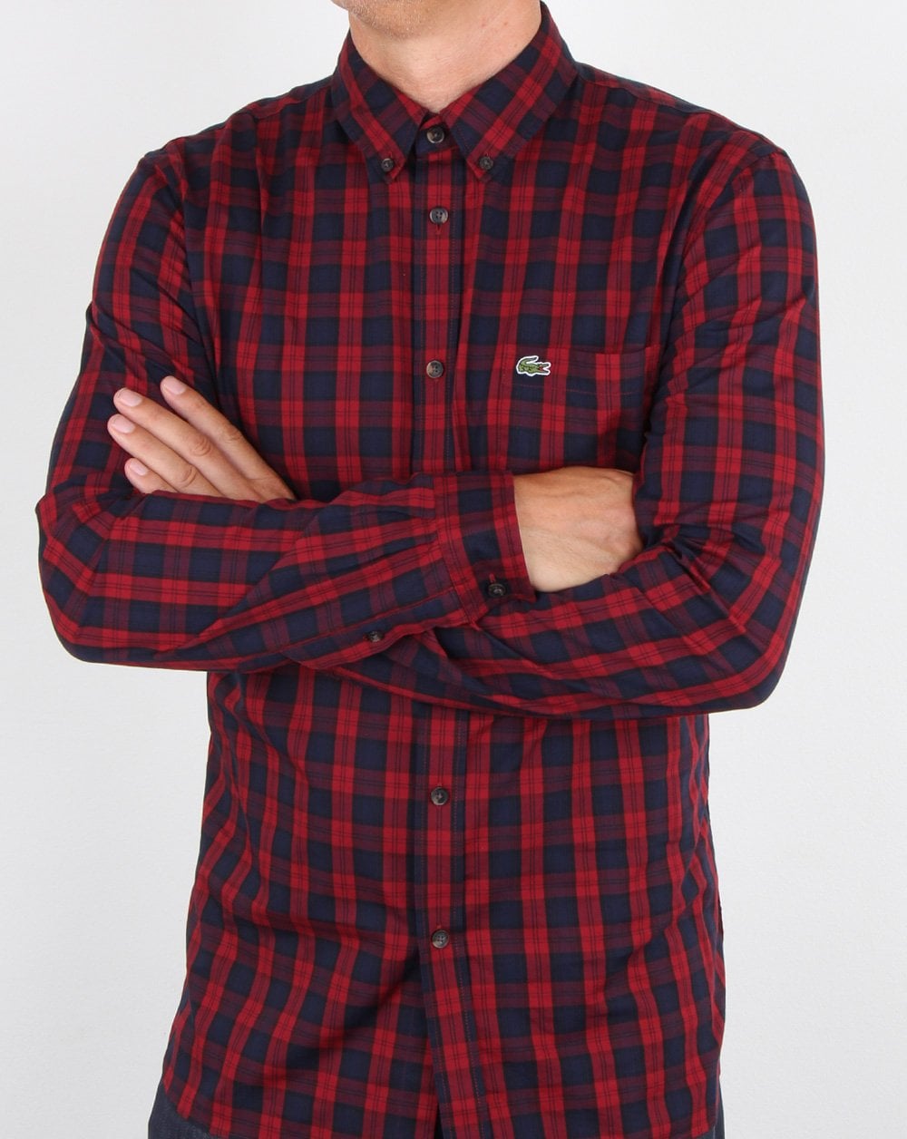 Lacoste Hemd Rot/Blau