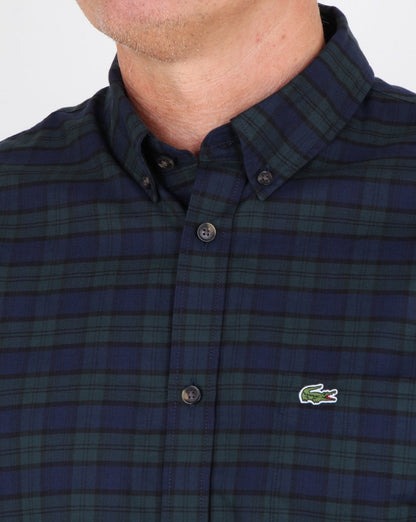 Lacoste Langarmhemd Sinople Grün/Meridian Blau