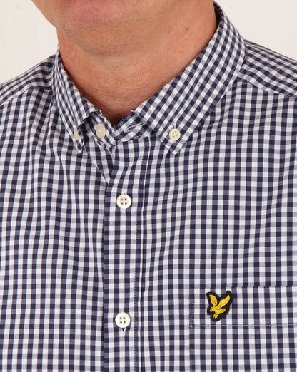Lyle And Scott – Kariertes Hemd in Marineblau