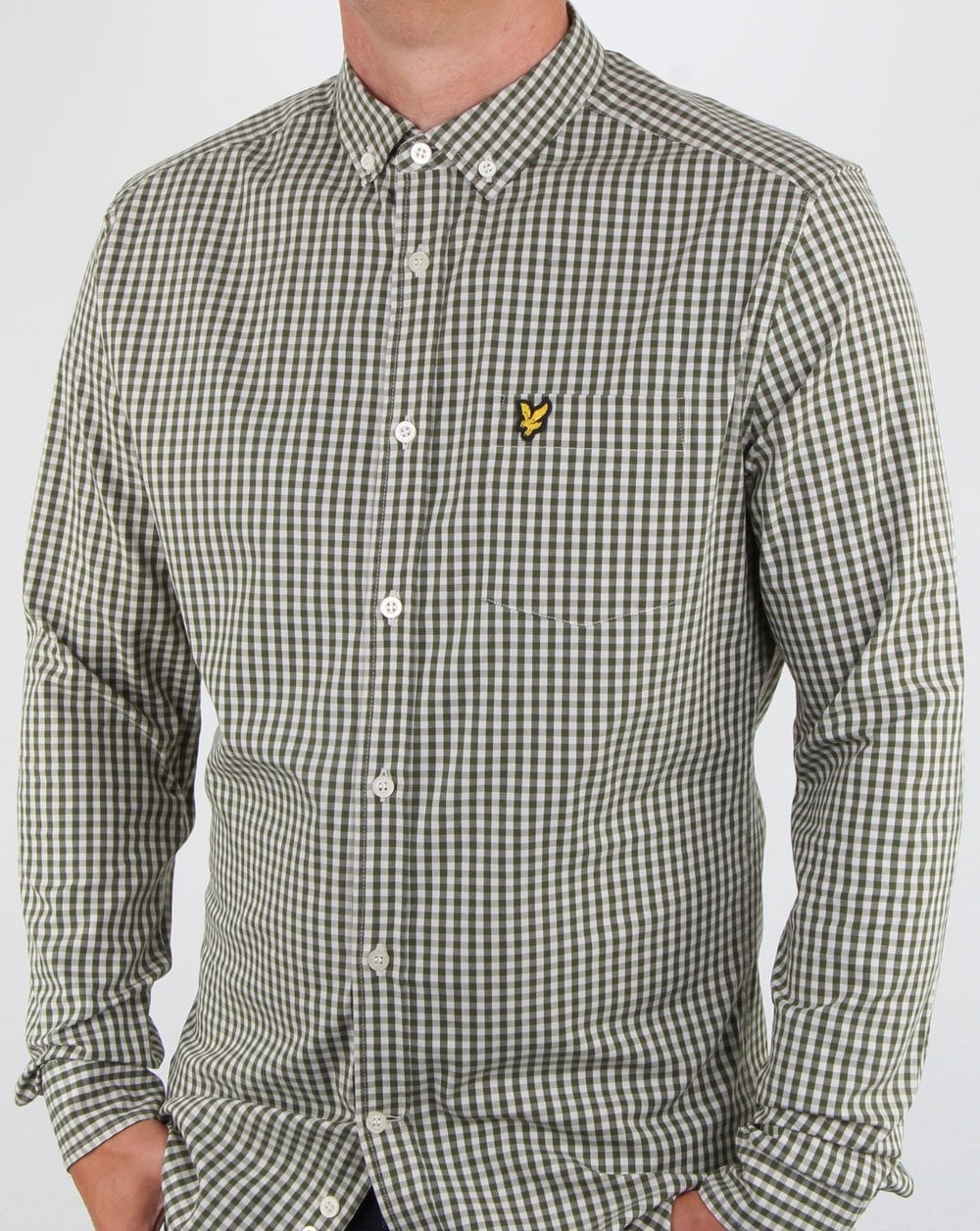 Lyle And Scott – Gingham-Hemd in Waldgrün