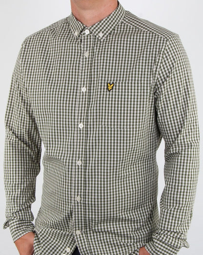 Lyle And Scott – Gingham-Hemd in Waldgrün