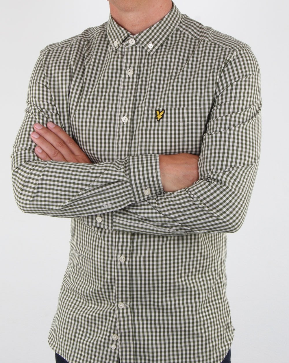 Lyle And Scott – Gingham-Hemd in Waldgrün
