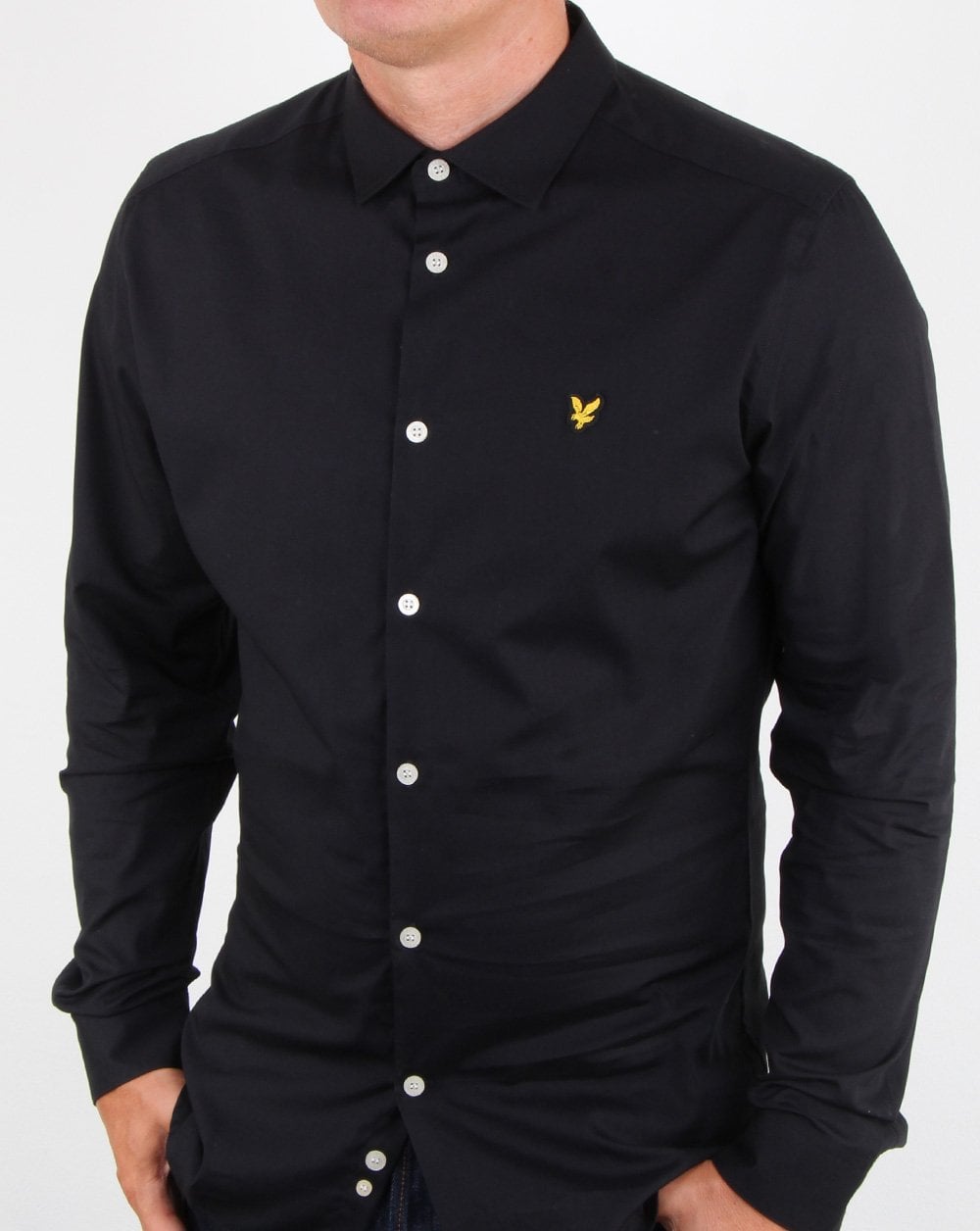 Lyle And Scott Slim Fit Poplin Shirt True Black